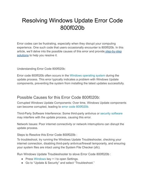 Image result for Error Code 800F020b