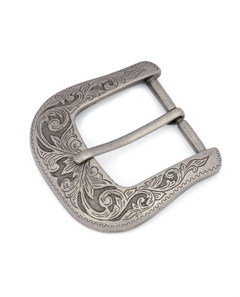 Buy Cowboy Belt Buckle - Western Silver Antique - LeatherBeltsOnline.com
