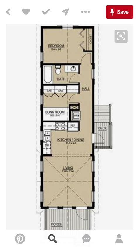Shotgun Houses Floor Plans - Square Kitchen Layout