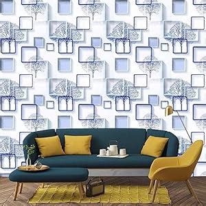 Indian Royals White and Blue Small Square Self Adhesive Wallpaper (200 ...