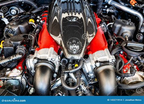 3.8 Litre Twin Turbo V8 Engine of a Maserati Levante Editorial Stock Image - Image of style ...