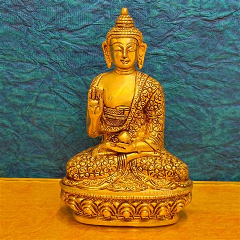 Buy Brass Buddha Idol - 8" Abhaya Mudra Blessing Hand Statue - Budhshiv.com