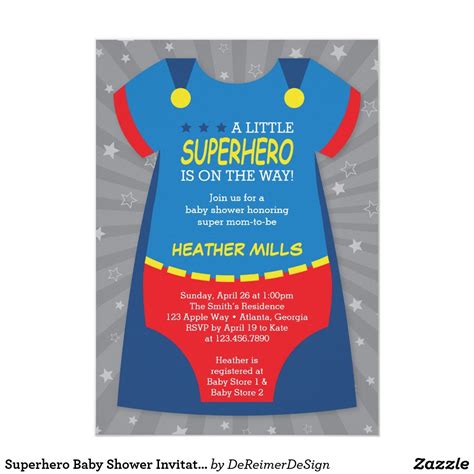 superhero baby shower invitation