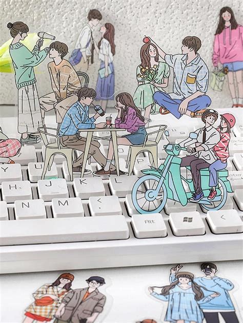 Fashion Young Couple Character Stickers