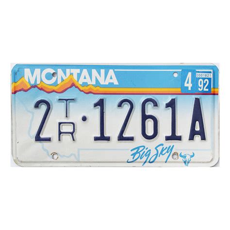1992 Montana Trailer License Plate #2TR1261A | Best Plates