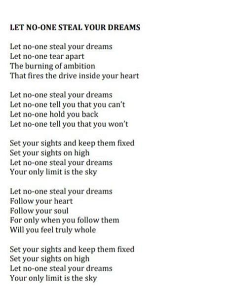 write a poem on let no one steal your dream - Brainly.in