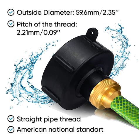 Buy 275 330 G IBC Tote Adapter - IBC Tote Drain Adapter Fittings 2" NPS ...