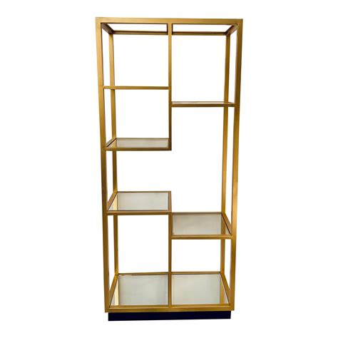 Villa and Home Modern Gold Leaf Finished Haynes Etagere | Chairish