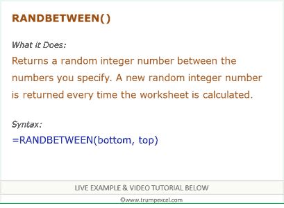 Image result for How to Use Randbetween Excel