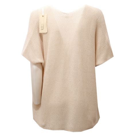 cardigan donna GAUDI' beige/lurex sweater woman