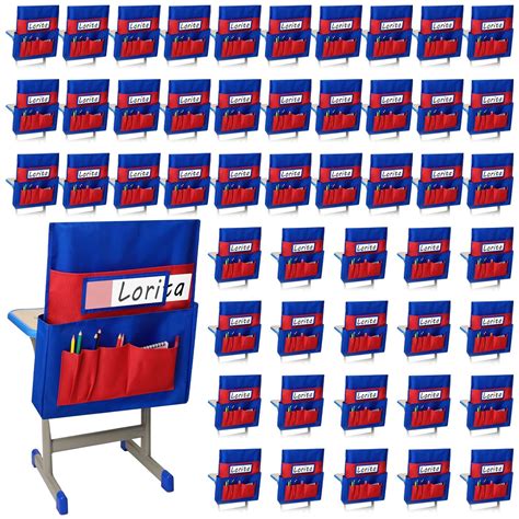 100 Pcs Chairback Pocket Chart Classroom Buddy Chair Seat Pocket ...