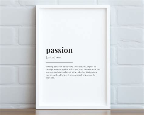 PASSION DEFINITION PRINT Wall Art Print Passion Print - Etsy