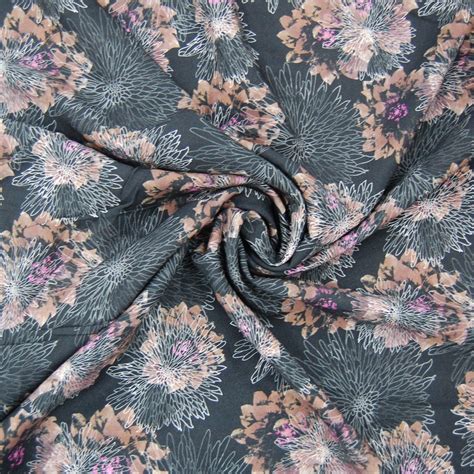 Black Digital Floral Print rayon Fabric - Trade Uno – TradeUNO Fabrics