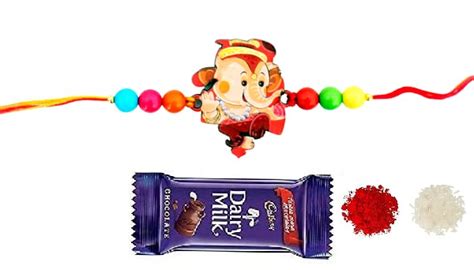 VR Creatives Bal Ganesh/Ganesha Kids Rakhi for Brother with chocolate ...