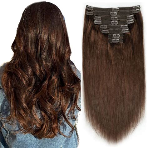 Chocolate-Brown-Extensions-Clip-in-Natural-Hair-4-Hair-Extensions-Real ...