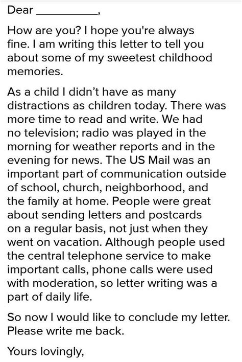 write a letter to your friend about your childhood memories - Brainly.in