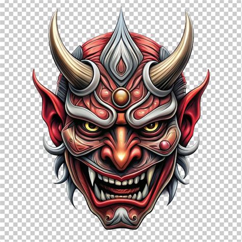 Oni mask colorful art on transparent background | Premium AI-generated PSD