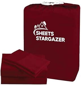 Buy 100% Egyptian Cotton Burgundy Sheets Set 1000 Thread Count 4 Piece ...