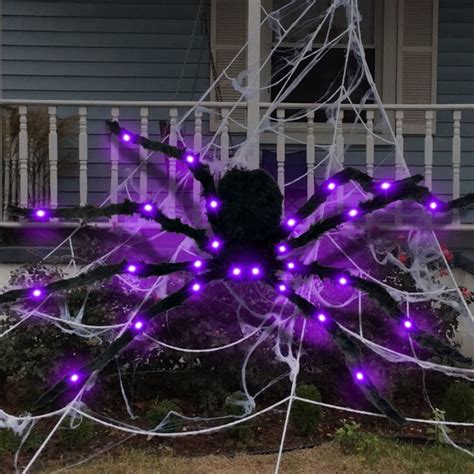 Large Spider Decorations with Purple LEDs Halloween Decorations, Scary ...