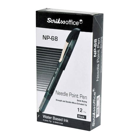 Scrikss | Np-68 | Needle Point Pen 0.5mm | Box Of 12 | Black – penpencilink