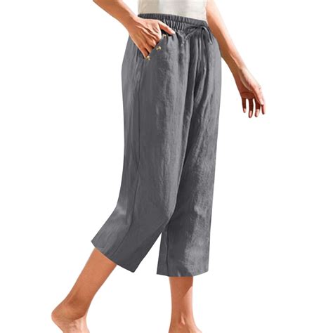 iHPH7 Travel Pants Women, Pull On Capris for Women, Gauze Pants, Summer ...