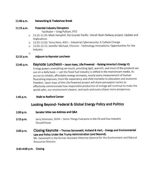 Agenda V3.2 – UTAH PETROLEUM ASSOCIATION