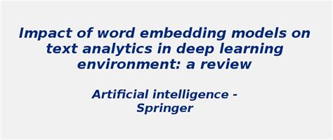 Impact of word embedding models on text analytics | S-Logix