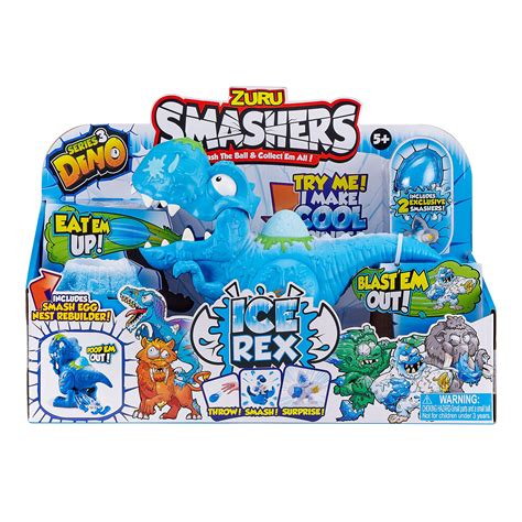 Buy Smashers Dino Ice Age Ice Rex Playset Series 3 T-Rex Toy Set By ...
