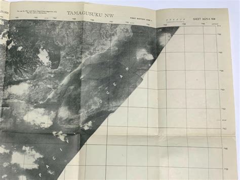 Original WWII 1944 Dtd US Army Okinawa Invasion Map Sheet 3625-II NW, 1 ...