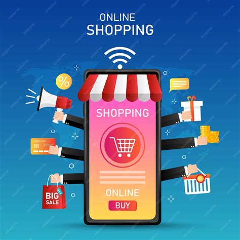 Achats En Ligne Sur Internet Sur Les Concepts De Commerce électronique Smartphone Illustration ...