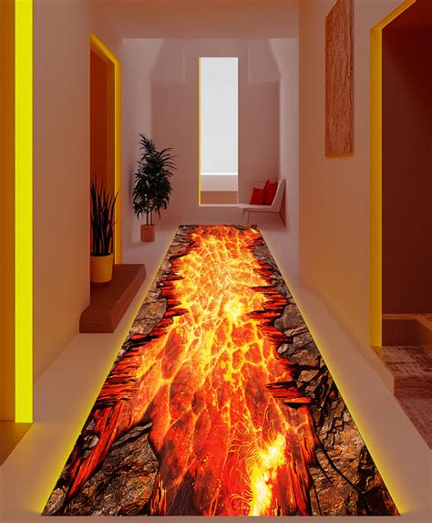 Lava Rug, Hot Lava Rug,volcano Runner Rug, Lava Pattern Rug, Home Decor ...