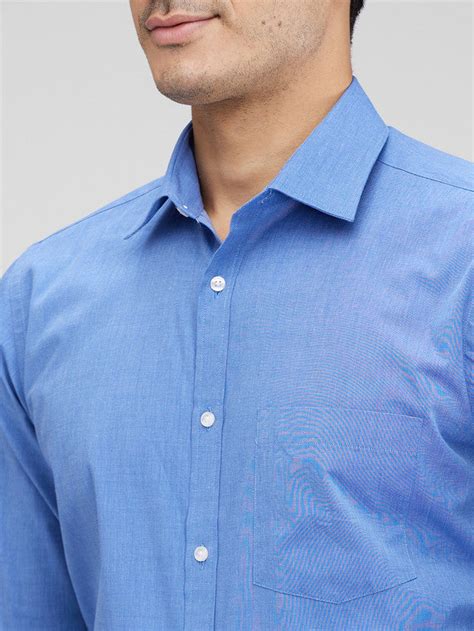 Park Avenue Blue Structure Slim Fit Full Sleeve Cotton Shirt – MyRaymond