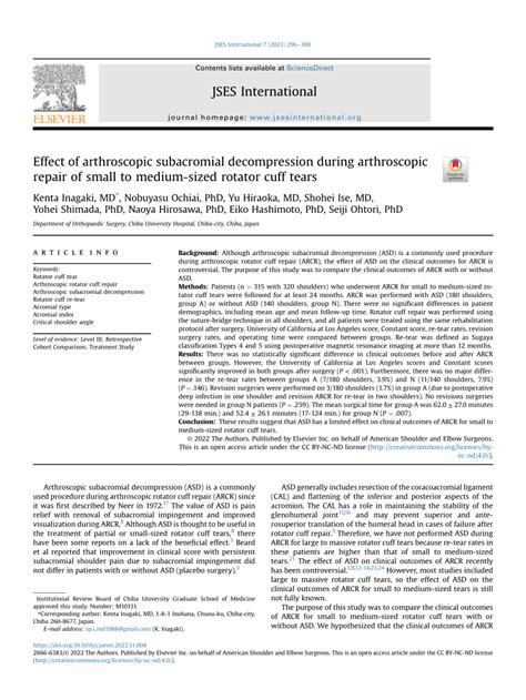 Image result for Subacromial Decompression Rotator Cuff Repair