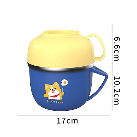 Dark Blue Small Size, Foxy Dual Handle Soup and Noodles Lunch Box with ...
