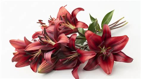 Premium Photo | Photo red colors lily bouquet no background