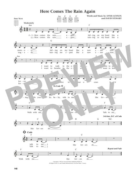 Here Comes The Rain Again (from The Daily Ukulele) (arr. Jim Beloff) by ...