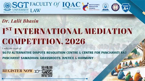 DR. LALIT BHASIN 1ST INTERNATIONAL MEDIATION COMPETITION