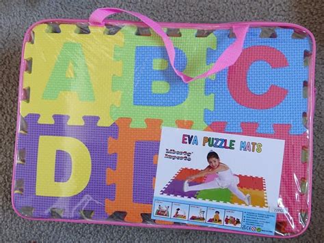 Alphabet Letters and Numbers Foam Puzzle Square Floor Mat,6x6-Inches ...