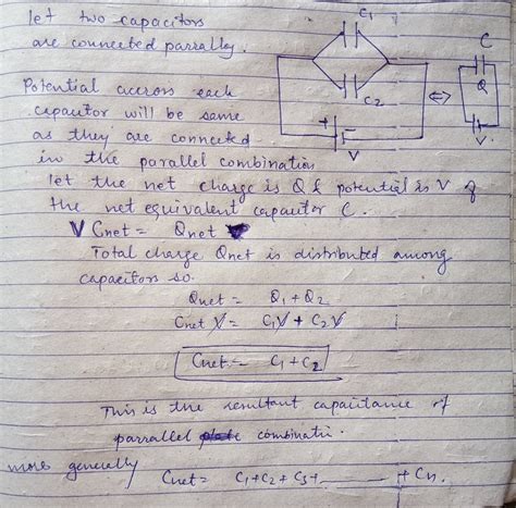 derive an expression of equivalent capacitance for 2 parallel plate ...