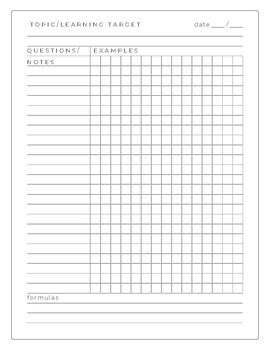 Image result for Cornell Notes Math Template