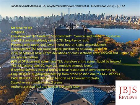 Spine Lecture tandem spinal stenosis 2019 | PPTX