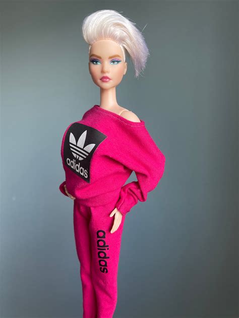 Pink tracksuit for Barbie Hot Pink sweatshirt and Sweatpants – The Doll ...