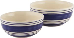 VarEesha Ceramic Serving Bowl Indigo Blue Stripes Ceramic Small Serving ...