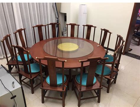 新中式电动餐桌实木带转盘大圆桌餐桌椅组合现代酒店会所家具定制-餐桌-2021美间（软装设计采购助手）