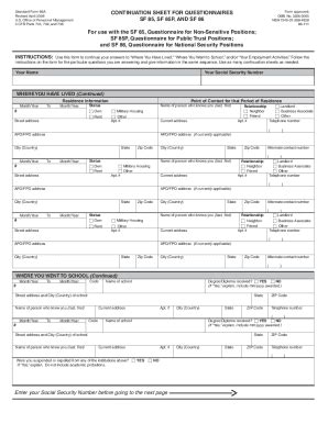 Fillable Online Questionnaire for Non-Sensitive Positions, Standard ...