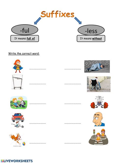 Free Printable Suffix Ful And Less Worksheets