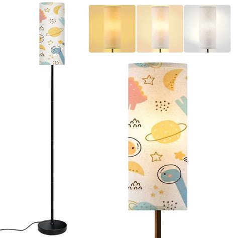 Modern Standing Floor Lamp Nursery seamless patterns dinosaurs planet ...