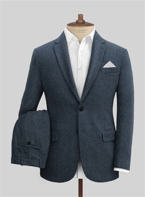 Light Weight Bond Blue Tweed Suit – StudioSuits