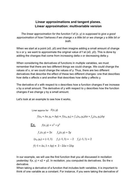 Image result for Linear Approximation Multivariable
