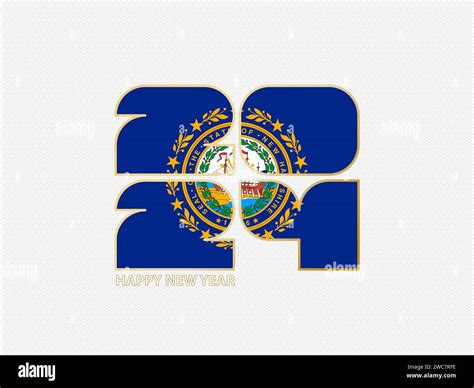 Abstract numbers 2024 with flag of New Hampshire. Vector illustration ...